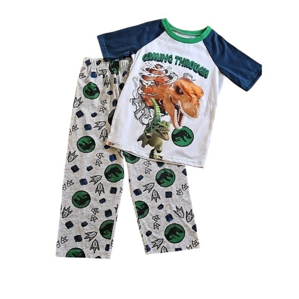 LEGO Jurassic World Boys T-Rex Pajama Set Short Sleeve Pants Size 6/7